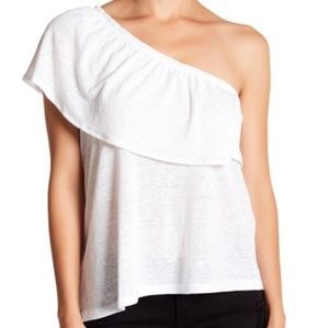 Melrose and market ruffle one sleeve top